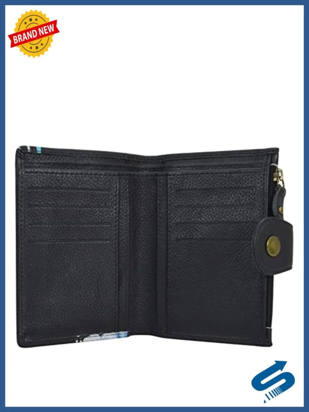 Hand Painted Genuine Leather Bi-Fold Wallet with 8 Card Slots